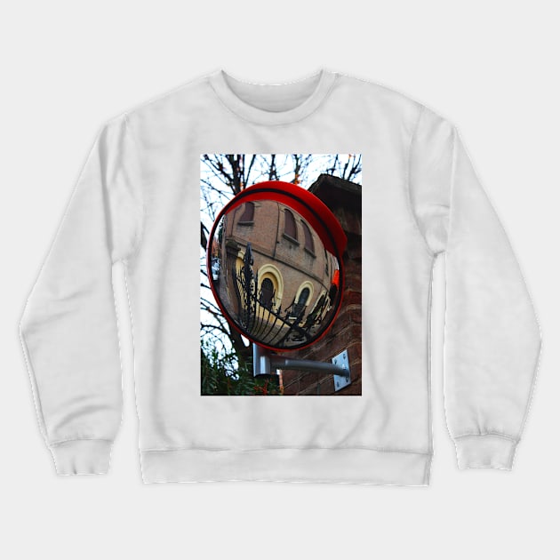 Reggio-Emilia. A Traffic Mirror. Emilia-Romagna, Italy 2009 Crewneck Sweatshirt by IgorPozdnyakov